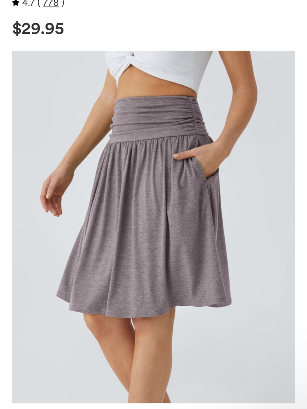 Halara Ruched Waist Midi Skirt